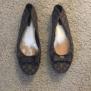 Brown Louis Vuitton Ballerina Flats